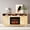 Oak, variant on Spaco 58×13.6×25.4in Oak Fireplace TV Stand, 18” Insert, Double Grid Doors & Gold Handles, Embossed Board Media Console