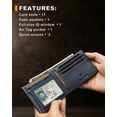 thumbnail image 5 of VISWORLD Men’s Wallet with AirTag Holder, Slim Bifold Leather Wallet for Apple Air Tag, RFID Blocking, 11 Card Slots (Chelsea Blue), 5 of 8