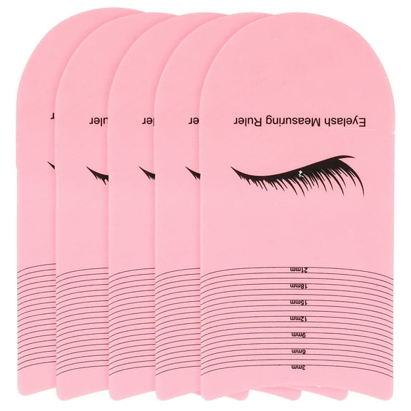 5 Pcs Refills Eyelash Measuring Ruler Travel 6.20X3.50X0.10CM Pink