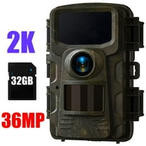 CAMPARK 2K 36MP Trail Camera with SD Card, Game Camera with 120°Wide-Angle Motion Latest Sensor View Hunting Deer Cam with 850nm Night Vision IP66 Waterproof 2.0" LCD for Wildlife Monitoring