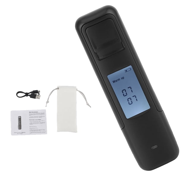 Eigraketly Probador de conducción en estado de embriaguez para adultos, Analizador de aliento con carga USB de respuesta rápida, dispositivo de medición Medidores de medidas dimensionales Negro Eigraketly TO009132-02