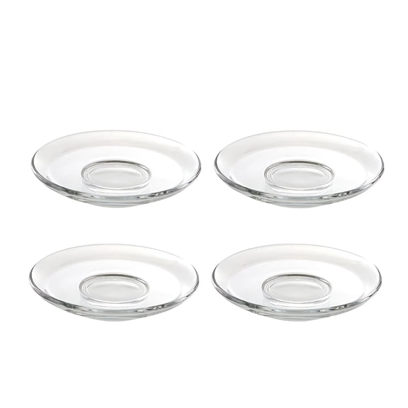 ACDANC 4Pcs Dessert Plates Clear Glass Snack Plate Desert Serving Plates Small Appetizer Plates for Party Favors 9x9cm