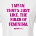 thumbnail image 3 of Mean Girls - Rules Of Feminism - Juniors Cropped Cotton Blend T-Shirt, 3 of 5