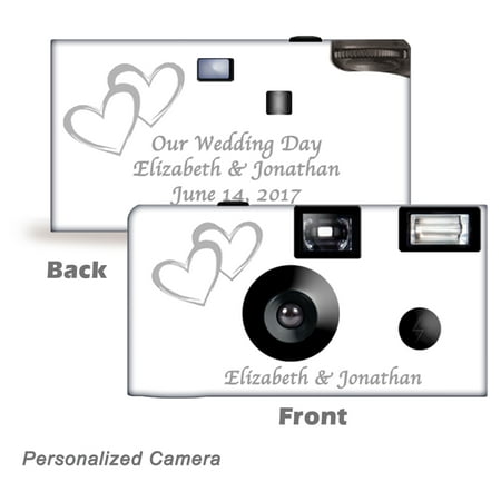 10pack-Personalized Coupled Hearts Disposable Cameras.  Wedding Cameras, Anniversary Cameras, wedding favor, from CustomCameraCollection (Best Place To Develop Disposable Camera)