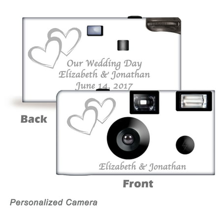 - 10 pack - Coupled Hearts Personalized Disposable Cameras. Wedding Cameras, Anniversary Cameras, wedding favor, from CustomCameraCollection WM-50346-P