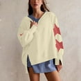 thumbnail image 2 of BangWanChi Crewneck Sweatshirts Women Graphic Fashion Women's Fall Star Long Sleeved Side Slit Pullover Sweatshirt Round Neck Loose Tops, 2 of 5
