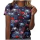 thumbnail image 2 of Fiudx Ofertas y Liquidaciones Camisa Superior Informal de Manga Corta con Cuello Redondo y Estampado Informal y Moderno para Mujer, 2 of 4