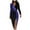 Blue, variant on Herrnalise Women's Colorblocking Sexy Long Sleeve Wrap Dresses S-3XL