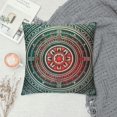 thumbnail image 2 of PHYHOO  Teal and Coral Throw Pillow Cushion Cover, Ombre Mandala Art Antique Gypsy Folk Pattern Mystical Cosmos Image, Decorative Square Accent Pillow Case, Teal Coral White, 2 of 5