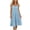 Light Blue, variant on Women's Thin Spaghetti Strap V Neck Midi Jersey Dress Hidden Side Patch Pocket Loose Straight Fit Soft Casual Summer Everyday Swing Dress