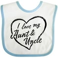thumbnail image 3 of Inktastic I Love My Aunt and Uncle in Black Chalk Heart Boys or Girls Baby Bib, 3 of 4