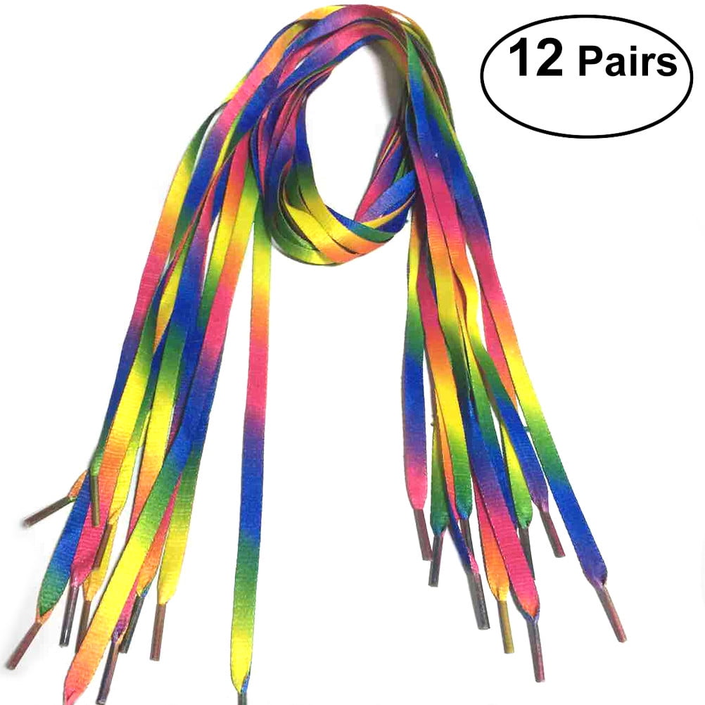 Gradient Print Rainbow Shoelaces Outdoor Fashion Leisure Shoelace Colorful L0G0 