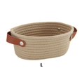 thumbnail image 2 of Nordic Storage Basket with Handles Hand Woven Cotton Rope Container Toy Sundries Key Desktop for Wardrobe Closet Milk White S, 2 of 9
