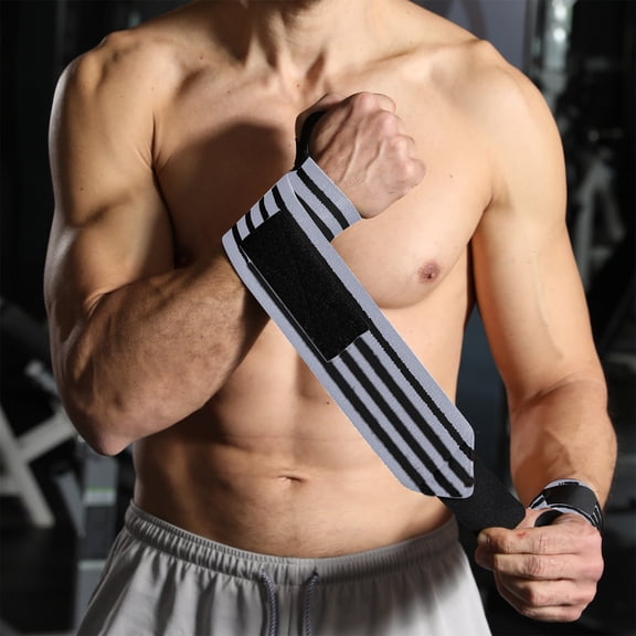 Darzheoy Weight Lifting Wrist Straps with Thumb Loop - Gym Support for Boxing, Tennis & Strength Training - Breathable Polyester Wrist Wraps for Men & Women, Gray