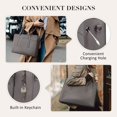 thumbnail image 4 of ECOSUSI Leather Laptop Tote Bag for Women 15.6 Inch Computer Briefcase Waterproof Handbag Shoulder Bag Purse for Tablet Work Office Business College Daily Travel, Gray, 4 of 8