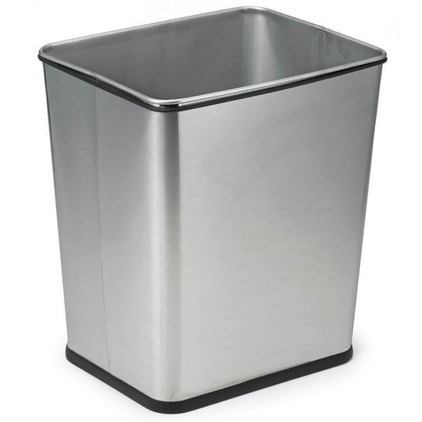 Polder 7 Gallon Under Counter Trash Waste Can Recycle Bin, Stainless