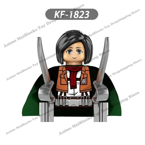 Bloques de construcción modelo KF6174 Attack on Titan Levi Ackerman Eren Mikasa giant Annie, minifiguras de acción de anime japonés, bloques de construcción qym unisex