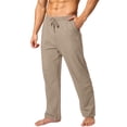 thumbnail image 2 of Domuza Men's Yoga Sweatpants Open Bottoms Casual Athletic Jersey Pants Relaxed Fit Straight Leg Lounge Pants with Pockets Khaki L, 2 of 6