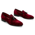 thumbnail image 3 of Velvet Loafers for Men Dress Shoes for Tuxedos Shoes and Suits Shoes, Red/30, 10 US, 3 of 5