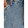 thumbnail image 5 of INSPIRE CHIC Women's Denim Skirt A Line High Waist Flared Raw Hem with Pockets Casual Jean Skirts M Light Gary Blue, 5 of 6