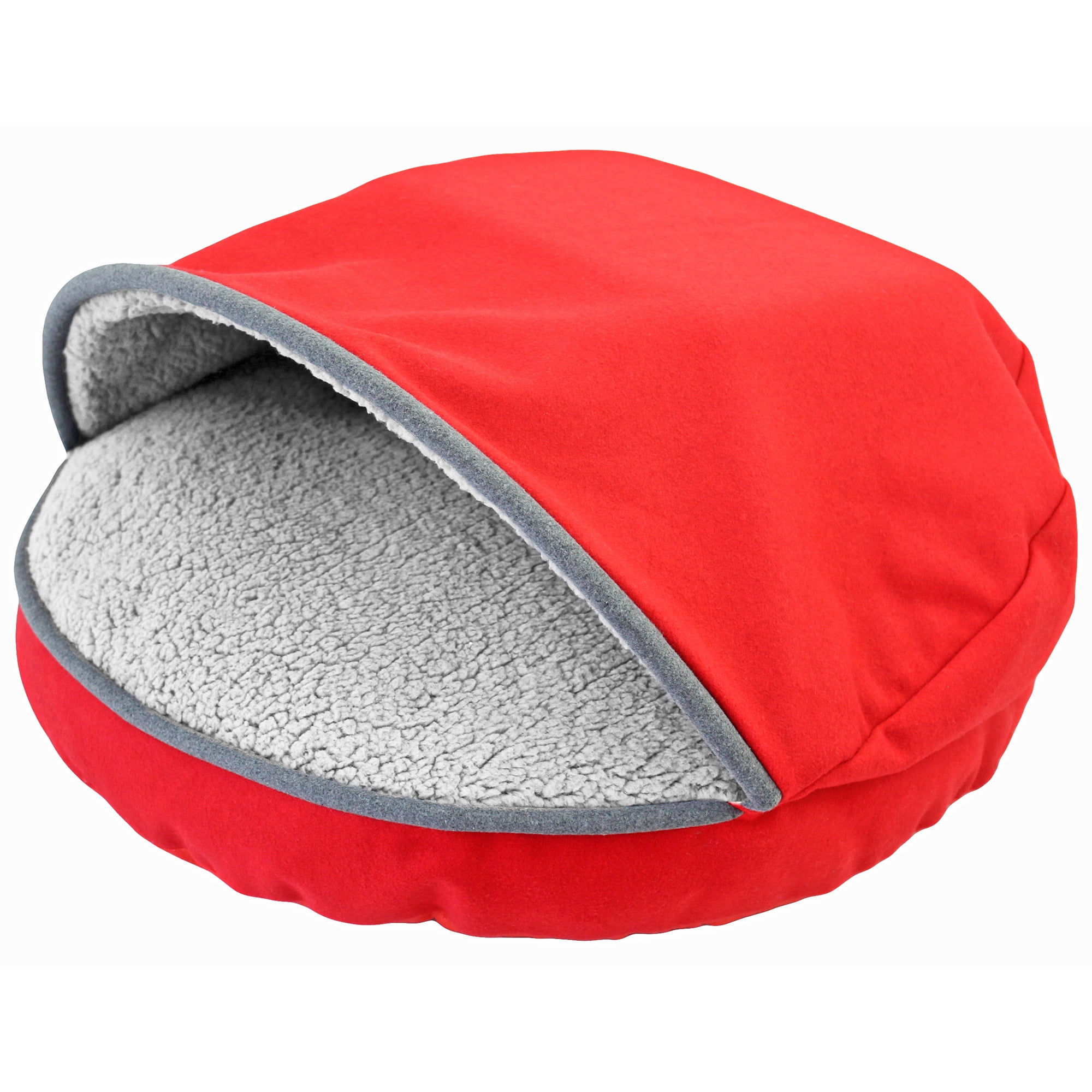 Precious Tails Plush Felt Sherpa Pet Cave Bed