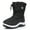 Black, variant on Ahannie Kids Toddler Snow Boots Girls Water Resistant Warm Insulated Side Zipper Winter Boots(Pink-1)