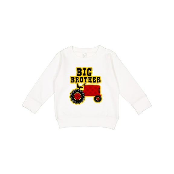 Inktastic Red Tractor Big Brother Toddler Sweatshirt