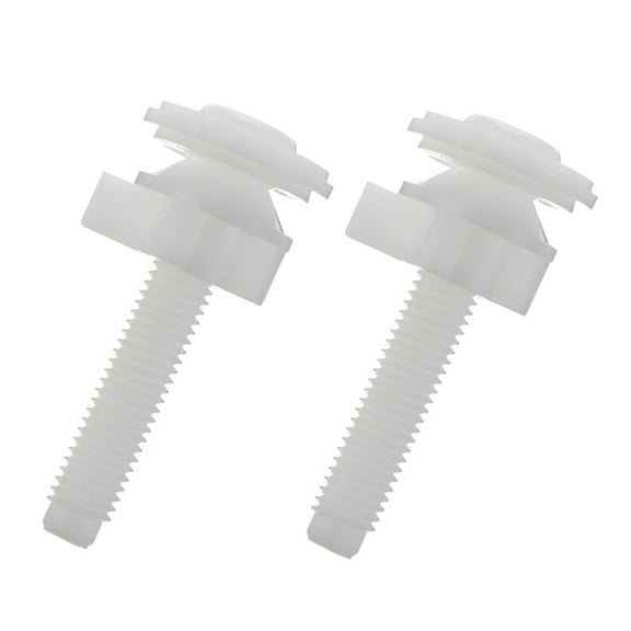 ROSENICE Toilet Seat Replacement Screws 2Pcs White POM Plastic for Universal Fixing and Maintenance 11.8X7.9X3.9in
