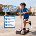 thumbnail image 4 of Track Seven Kids Ride On 3-Wheel Scooter W/Buildable Blocks, PU Flashing Wheels, 5-Position Height Adjustable, Folding Kick Scooter for Kids Aged 3+, Purple, 4 of 9