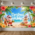 thumbnail image 6 of Tropical Christmas Beach Theme Santa Claus Banner Holiday Decoration Festive Design Summer Party Decor for Beach Party Tropical Celebration Holiday Gathering, 6 of 9
