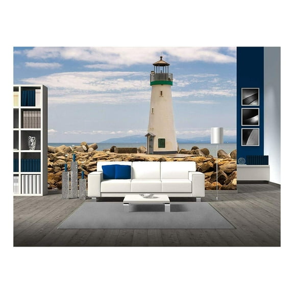 wall26 - Lighthouse Walton Santa Cruz in California, USA - Removable Wall Mural | Self-Adhesive Large Wallpaper - 100x144 inches