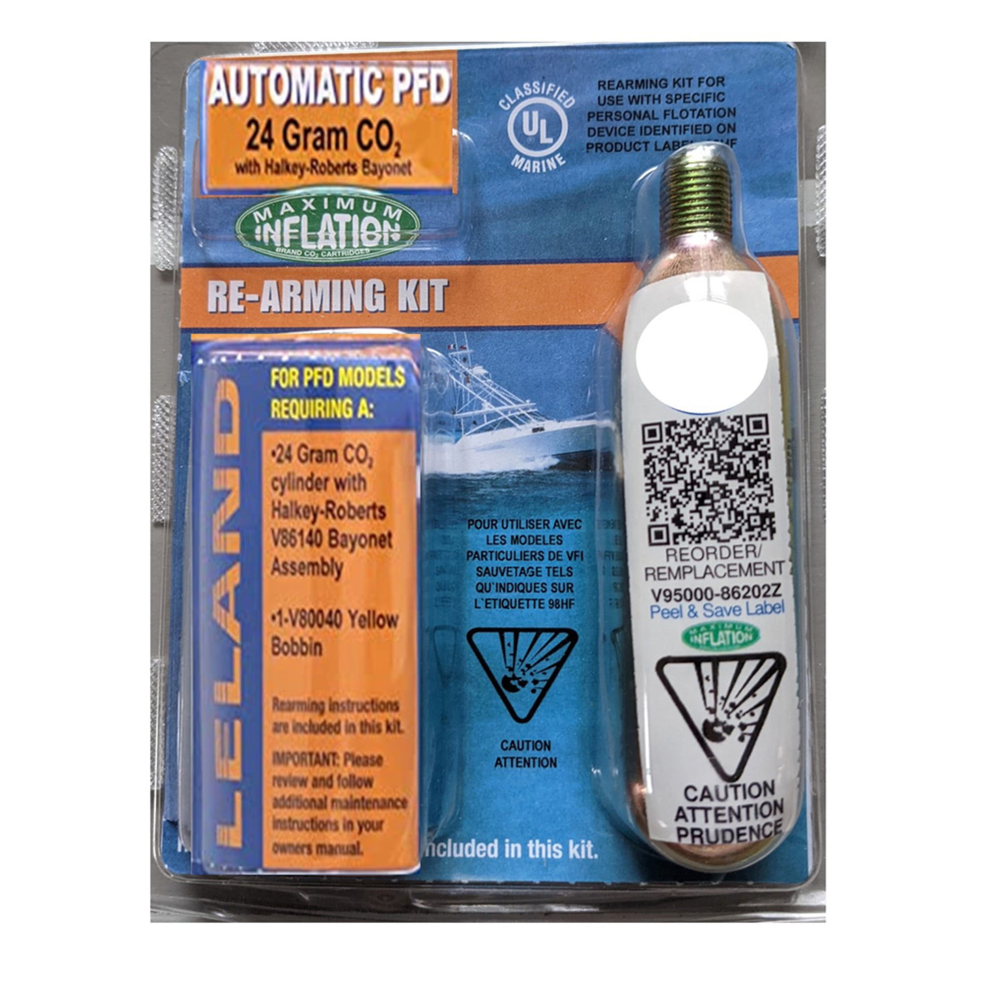 Maximum Inflation V95000-84204Z Leland 24-Gram Inflatable Life Vest Rearming Kit for V95000 Series - Auto