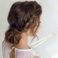 thumbnail image 2 of Unique Bargains 1 Pc Double Bow Ribbon French Barrette Hair Clips Hairdo Clip Beige, 2 of 5