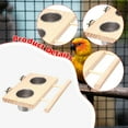 thumbnail image 6 of FashionCha Bird Feeder Bird Perch with Wooden Platform Wood Food Water Dish Feeder Cup Bowl Double bowl, 6 of 9