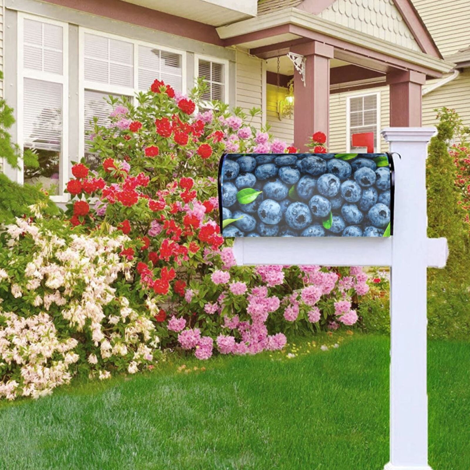 Rateoe Fresh Blueberries Printed Mailbox Covers - Easy to Install Fall, Winter, Spring, Summer Mailbox Cover - Weather and UV-Resistant Mailbox Decor - Mailbox Magnetic Covers-25.5x21 in