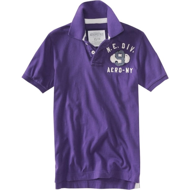 Aeropostale - Polo de rugby para hombre #9, morado, pequeño