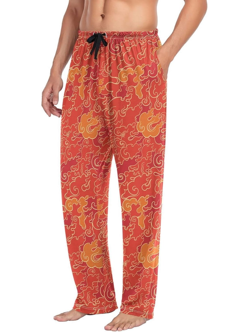 GZHJMY Asian Style Flame Men's Pajama Pants, Soft and Comfortable