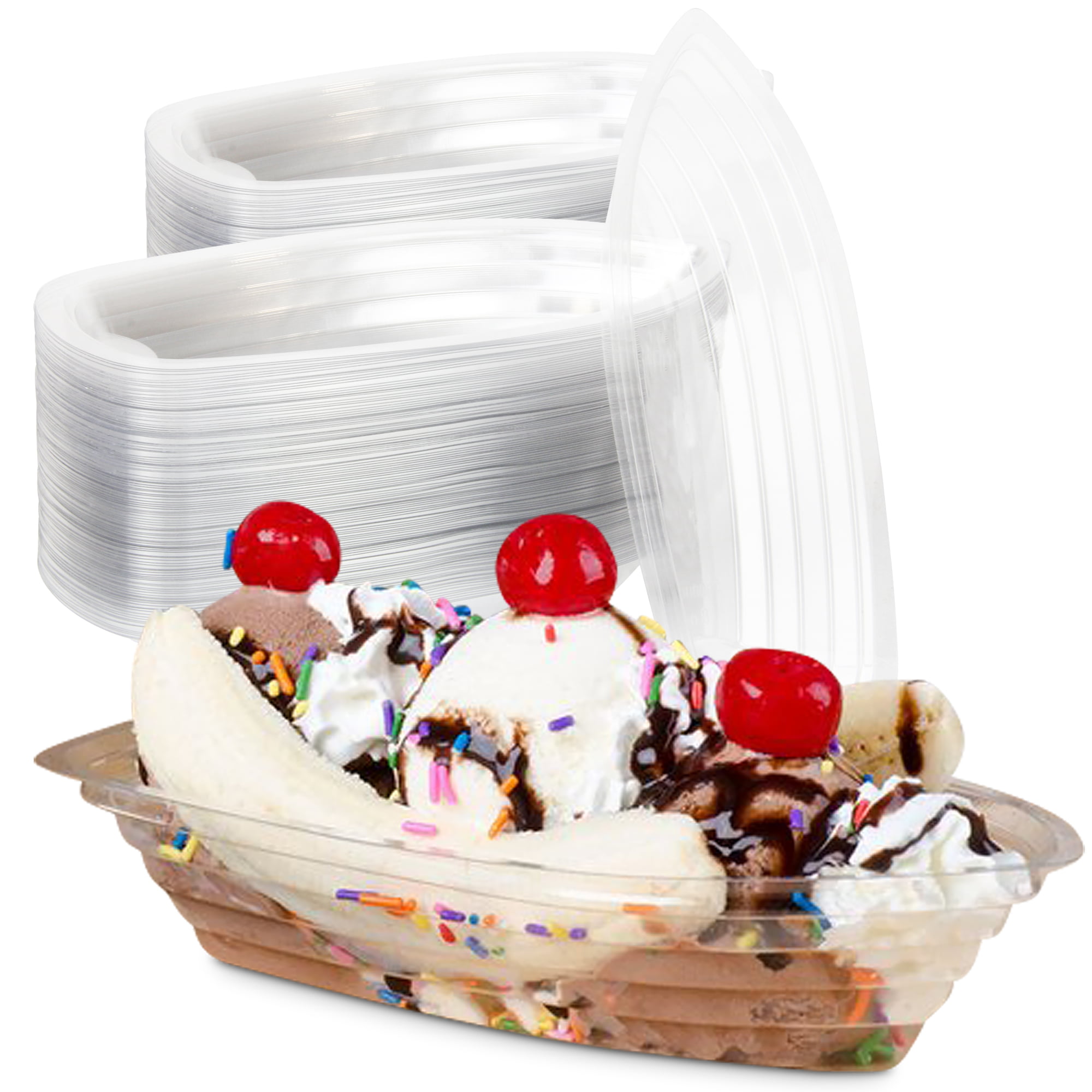 8 Oz Clear Plastic Boat Container Banana Split Dessert Ice Cream Sundaes 500ct for sale online 