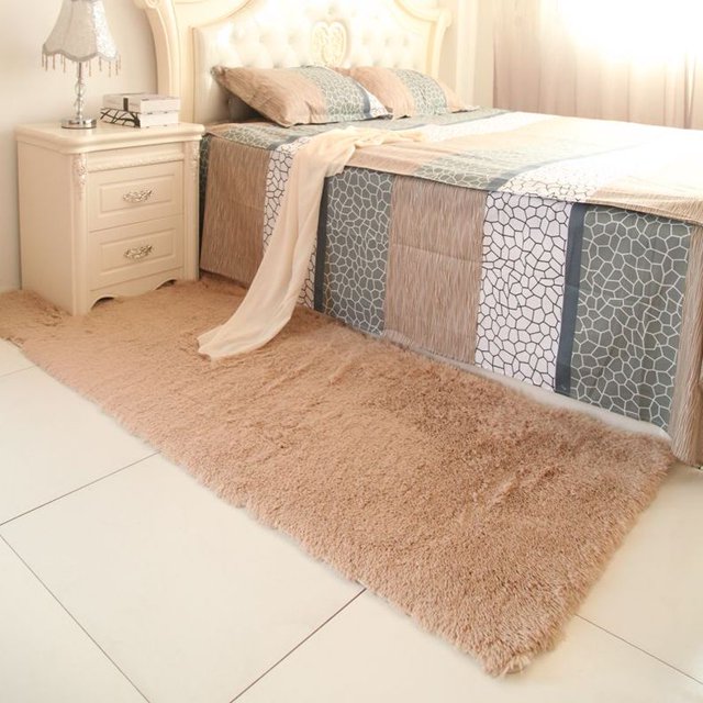 Polyester Plush Rug Soft Shaggy Carpet Home Floor Area Mat Decoration 60X40cm US