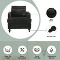 thumbnail image 5 of Homefun Mid Century Chenille Accent Chair Reading Armchair Pillow Wood Legs Living Room Bedroom Apartment, 5 of 6