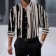thumbnail image 1 of pstuiky manga larga de hombre, Cárdigan informal con botones y estampado de moda para hombre, camisa de manga larga con cuello alto salir tops xl, 1 of 6