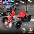 thumbnail image 3 of VIBESPARK 12V Electric Go Kart, Ride on Toys for Toddlers with Cool Flashing Lights, Foldable Electric Cars, Ride on Cars w/ Adjustable Seat, Built-in Music, EVA Wheels, Red, 3 of 8