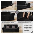 thumbnail image 2 of Deconovo 1 Piece Stretch Velvet Loveseat Sofa Cover, Black, Strapless Sofa Slipcover, Plush Soft Furniture Protector, 2 of 6