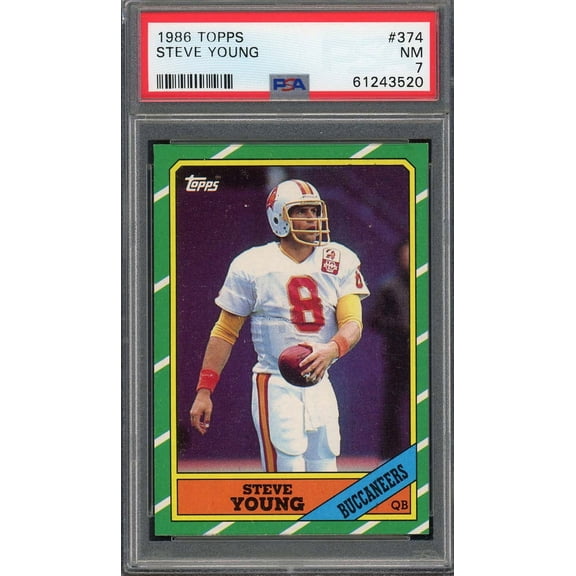 Steve Young 1986 Topps Football Rookie Card RC #374 Graded PSA 7