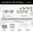 thumbnail image 3 of Meriville 1-Inch Diameter End Cap Single Window Treatment Curtain Rod (48"-84", Pewter), 3 of 9
