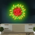 thumbnail image 3 of Craftnamesign Merry And Bright Neon Light, Wall Hanging Decor for Christmas, 3 of 5