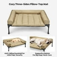 thumbnail image 3 of Cooling Elevated Dog Bed Add Removable Waterproof Bolster Cushion Mat, Raised Pet Cot with Breathable Teslin Mesh, No-Slip Feet, Dog Couch Bed for Indoor Outdoor, 59x37.5inches, Beige,, 3 of 14