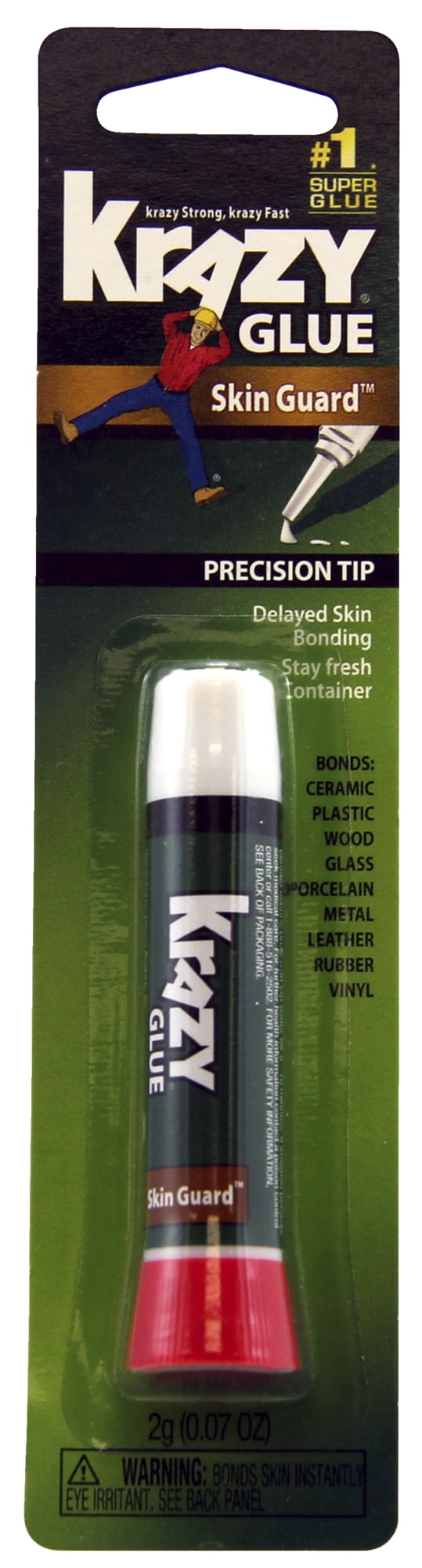 Elmer's Krazy Glue Skin Guard Instant Glue, Clear, 0.07 oz Tube