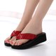 thumbnail image 5 of Sandalias de plataforma con purpurina para mujer, sandalias brillantes con tiras, sandalias de cuña antideslizantes, talla 40 (rojas), 5 of 5