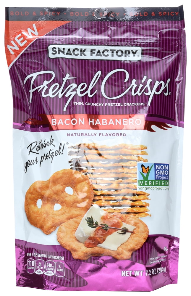 Snack Factory Bacon Habanero Pretzel Crisps, 7.2 Oz.
